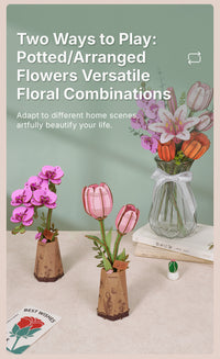 Rolife DIY Wooden Flower Purple Moth Orchid TW091