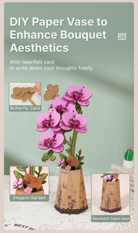 Rolife DIY Wooden Flower Purple Moth Orchid TW091
