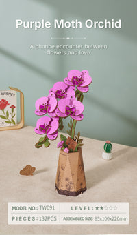 Rolife DIY Wooden Flower Purple Moth Orchid TW091