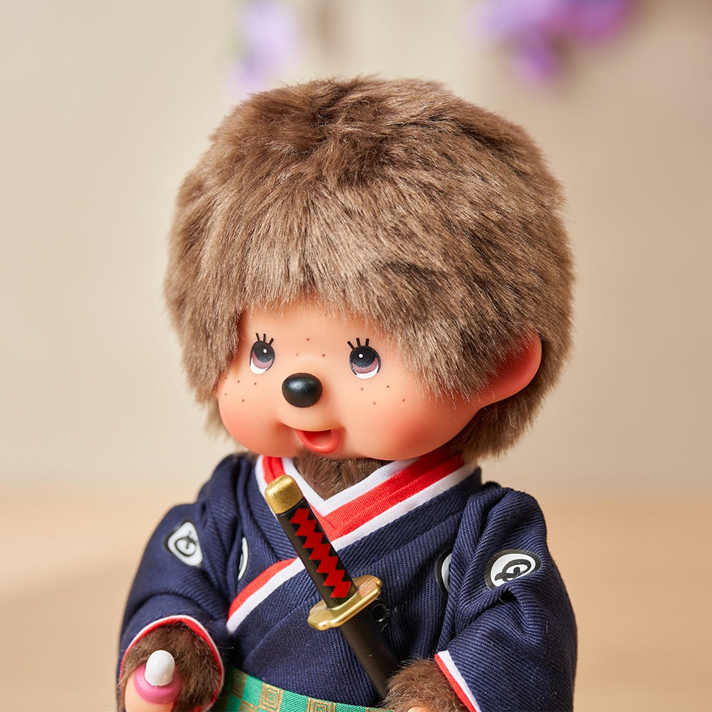 Monchhichi Samurai Kengo Boy Plush Doll Sword Kimono Kyugetsu IPM-15-Z