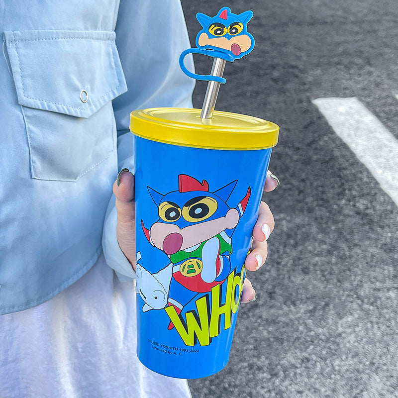 Crayon Shin-chan Large Capacity Straw Water Bottle