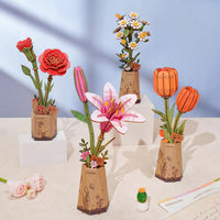 Rolife Pink Lily DIY Flower 3D Wooden Puzzle TW071