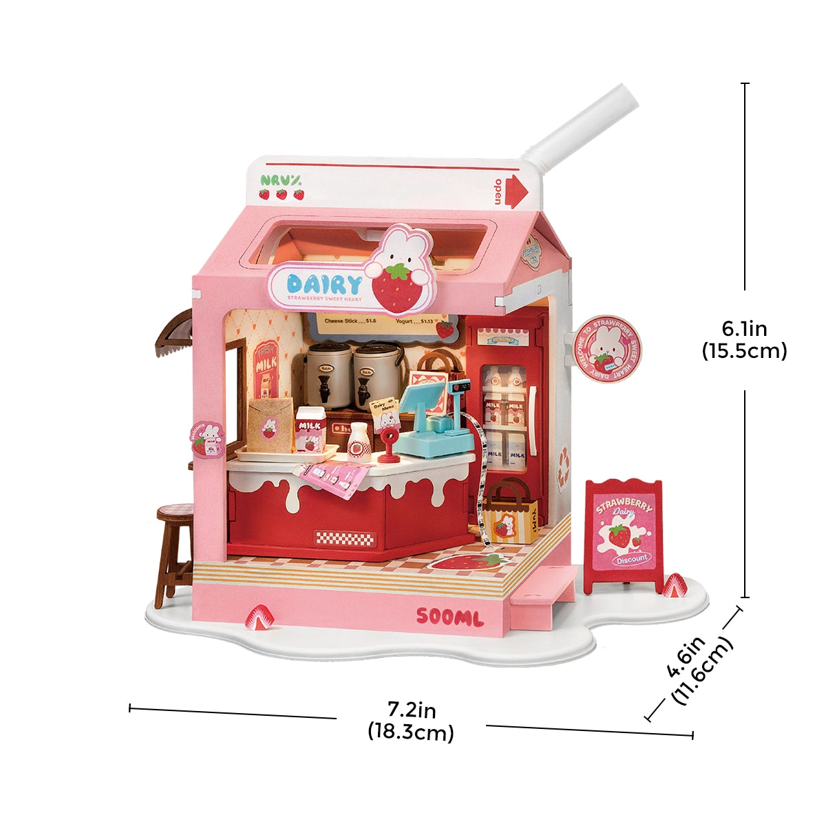 Rolife DIY Strawberry Milk Box DS034