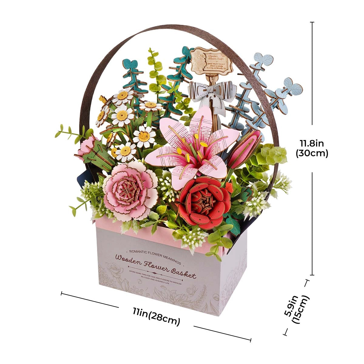 Rolife DIY 3D Puzzle - Wooden Flower Basket TW03H