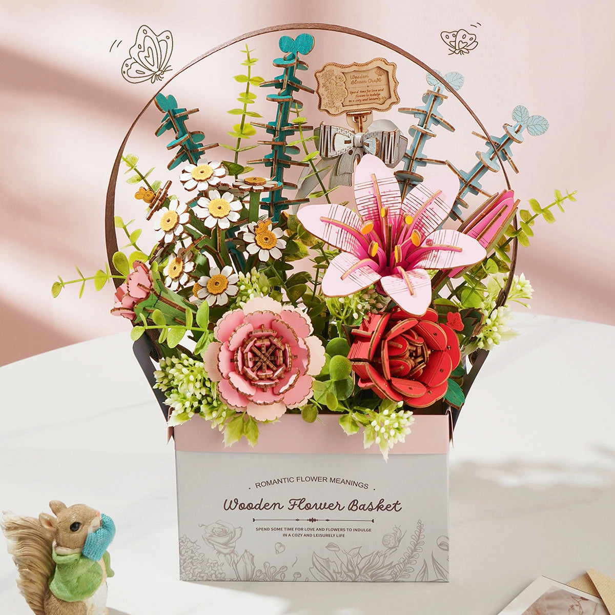 Rolife DIY 3D Puzzle - Wooden Flower Basket TW03H