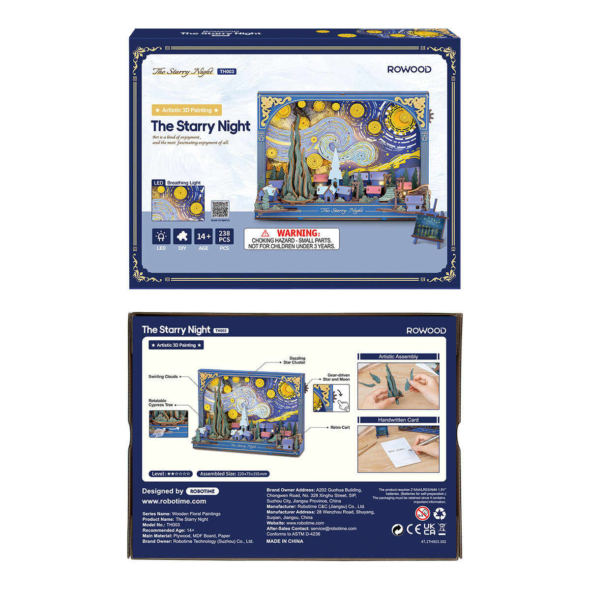 Rowood The Starry Night TH003 - Wooden 3D Art Puzzle