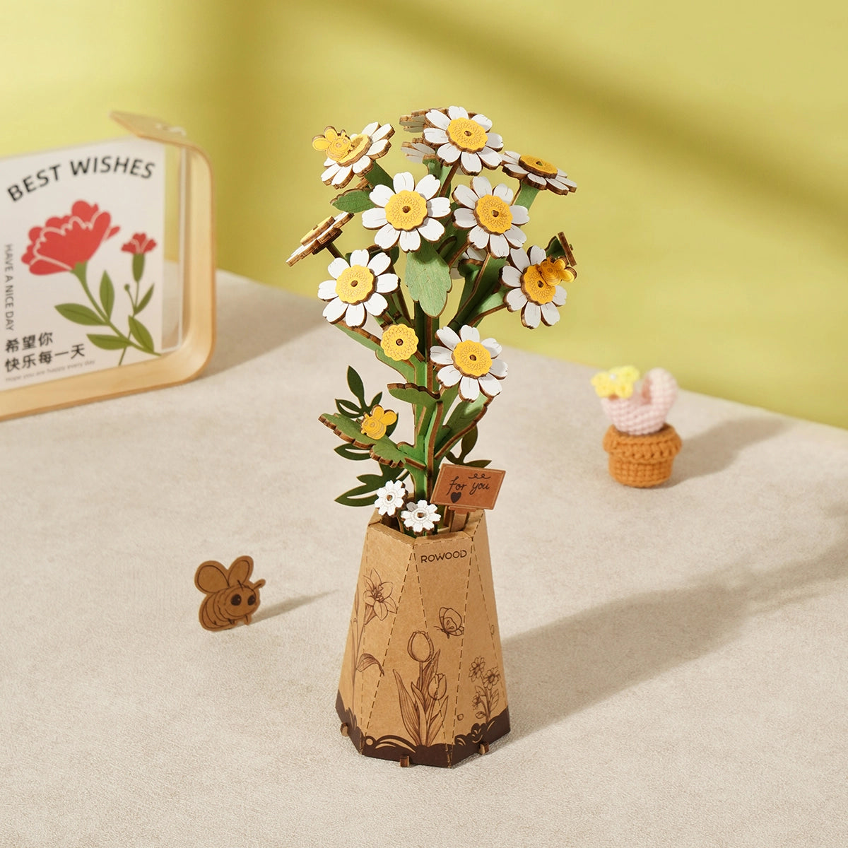 Rowood Chamomile DIY Wooden Flower 3D Puzzle TW061