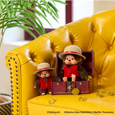 Japan Monchhichi × One Piece Plush Toy - Monchhichi-kun & Monkey D. Luffy
