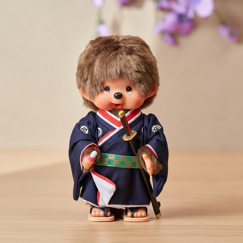 Monchhichi Samurai Kengo Boy Plush Doll Sword Kimono Kyugetsu IPM-15-Z