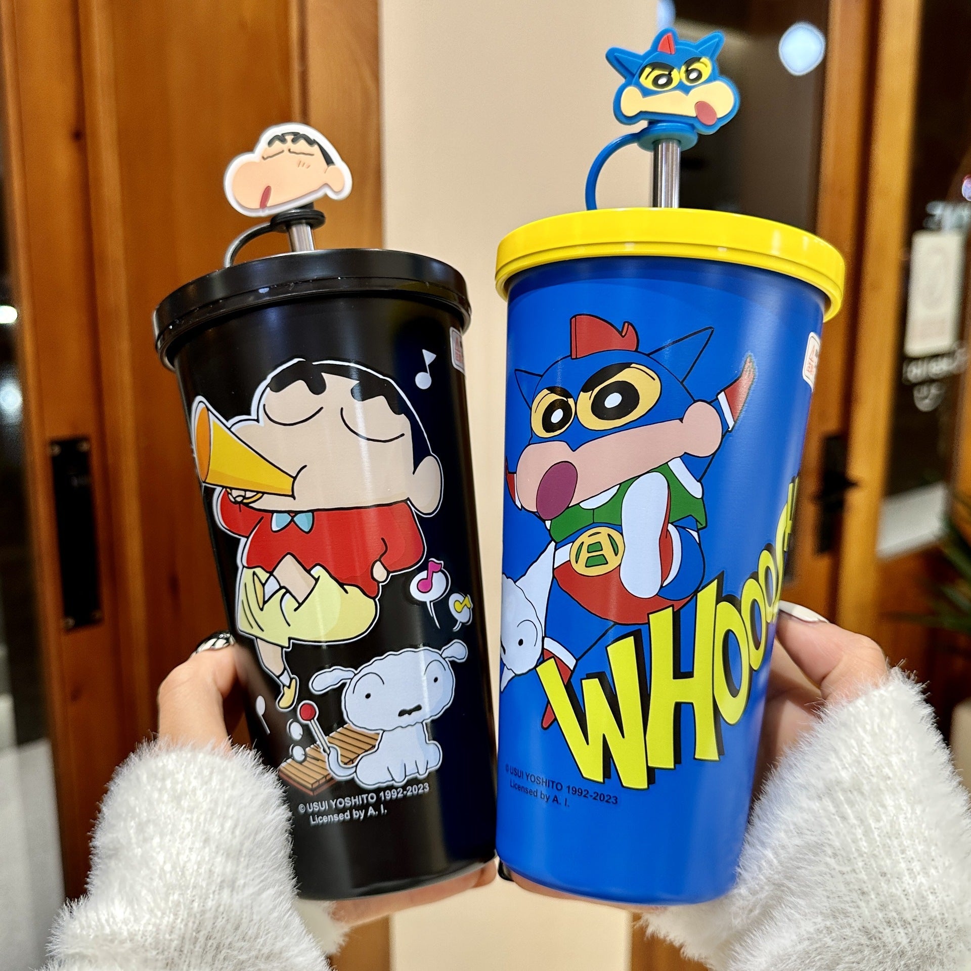 Crayon Shin-chan Large Capacity Straw Water Bottle