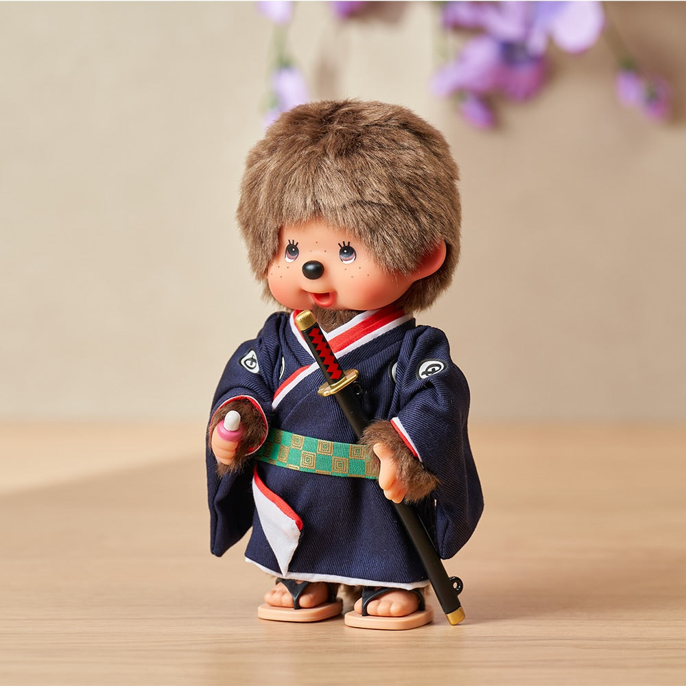 Monchhichi Samurai Kengo Boy Plush Doll Sword Kimono Kyugetsu IPM-15-Z