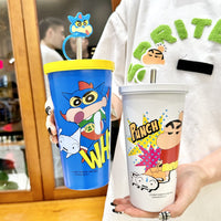 Crayon Shin-chan Large Capacity Straw Water Bottle