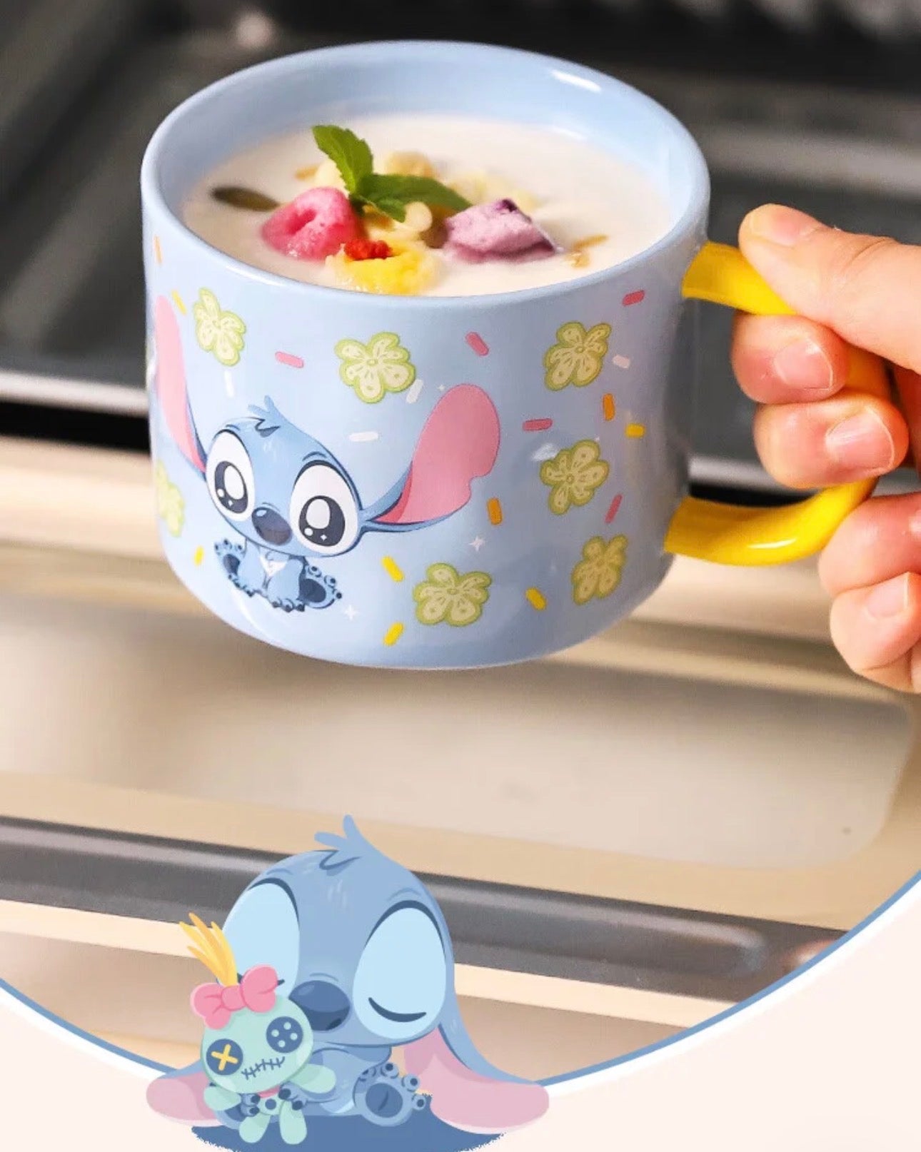 Kawashimaya Disney Stitch Ceramic Mug – 330 ML Blue Color