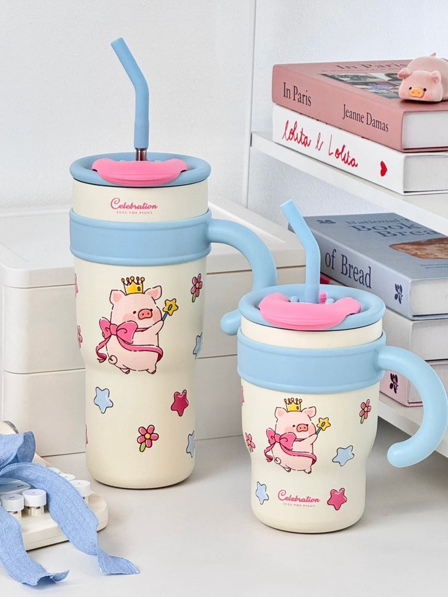 Kawashimaya – Lulu the Piggy Princess Insulated Tumbler (Princess Blue)