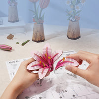 Rolife Pink Lily DIY Flower 3D Wooden Puzzle TW071