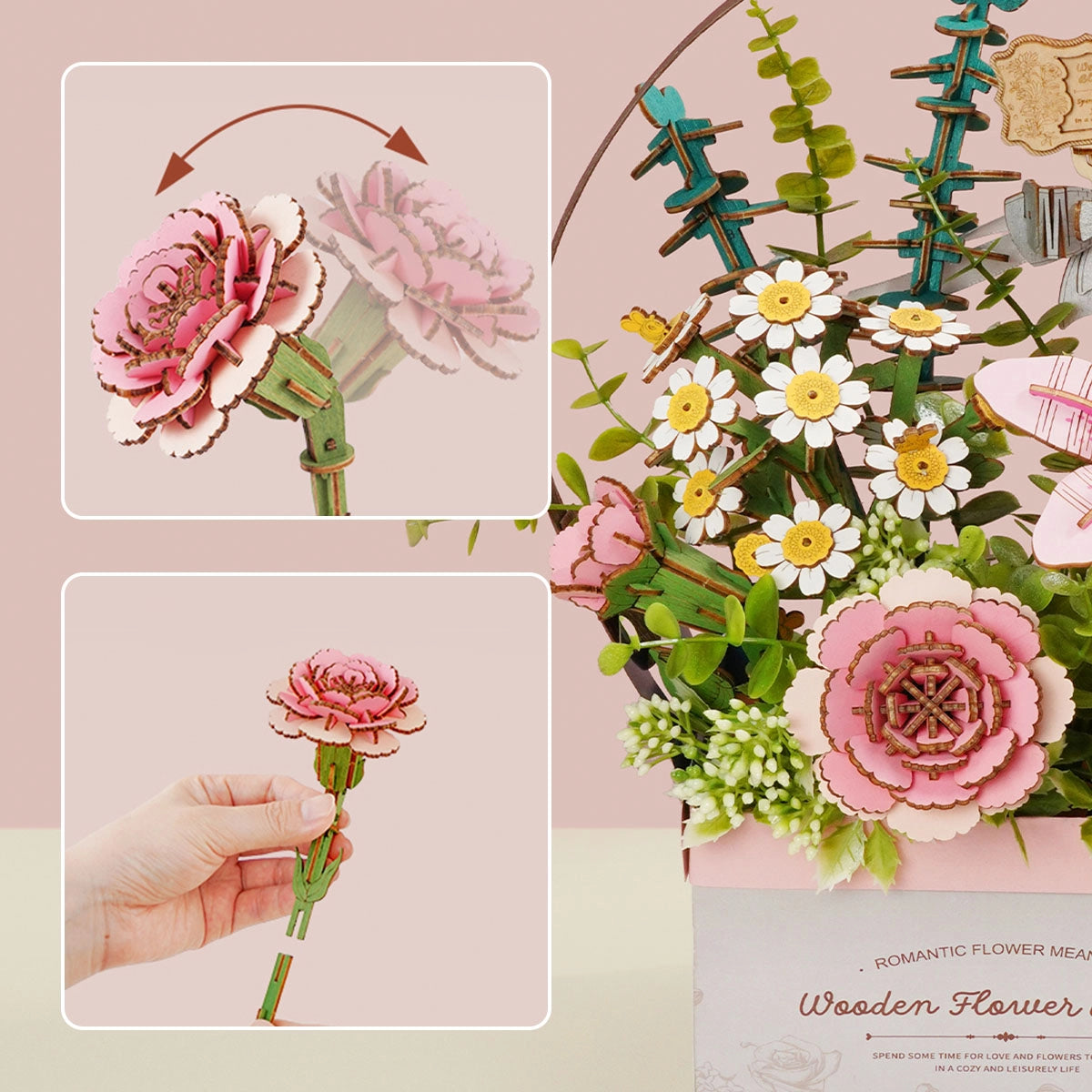 Rolife DIY 3D Puzzle - Wooden Flower Basket TW03H