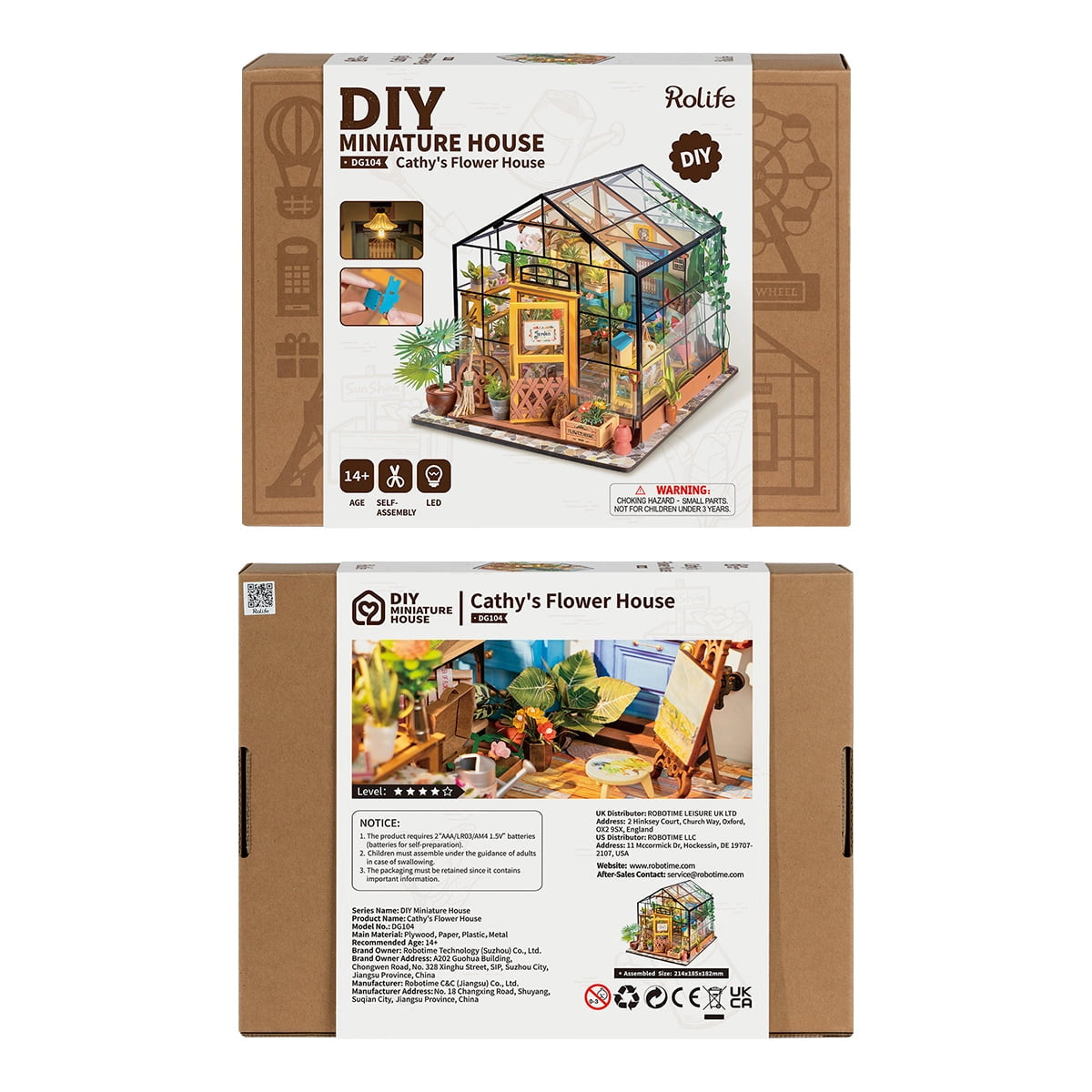 Rolife Cathy’s Flower House DIY Miniature House Kit DG104