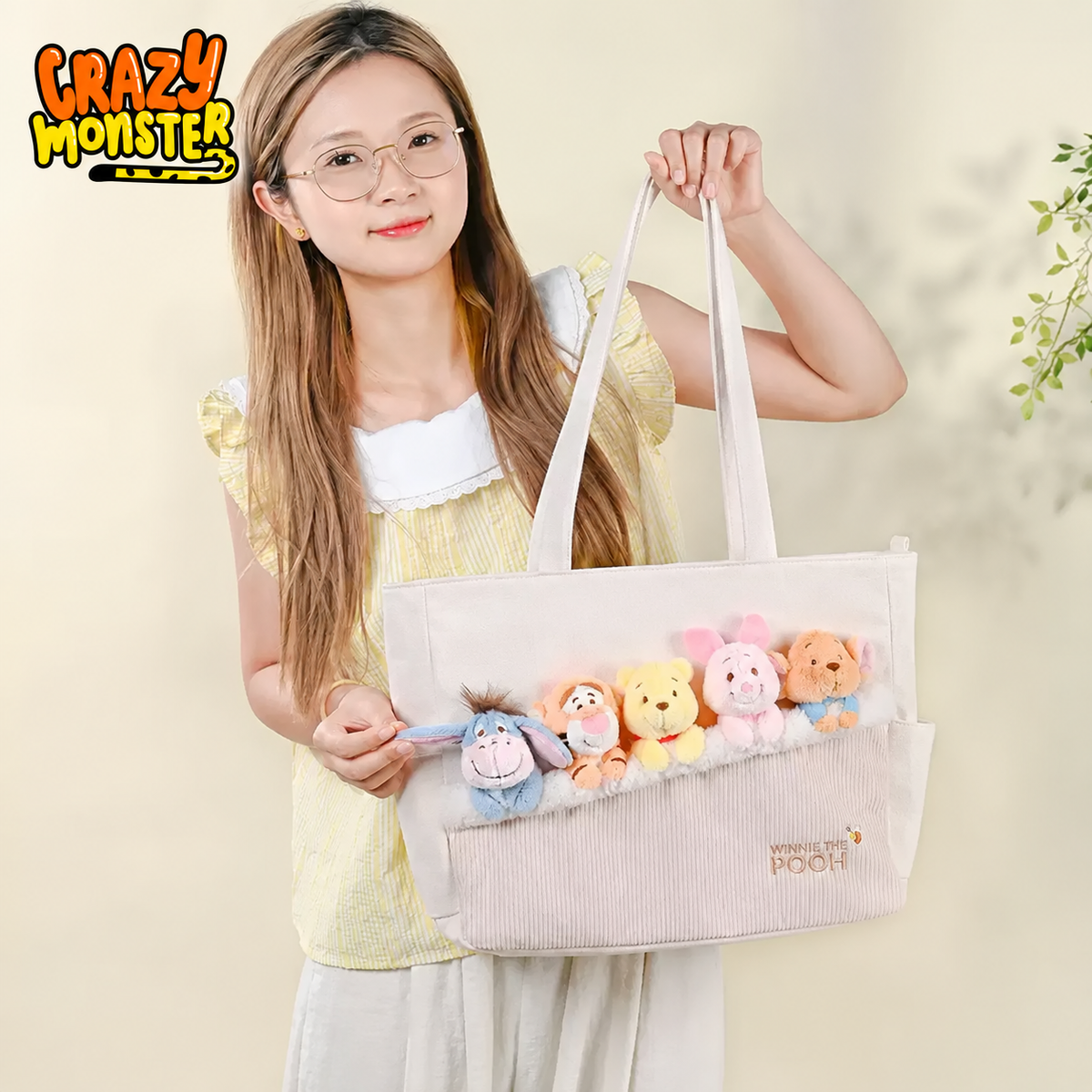 Winnie the Pooh Plush Character Tote Bag