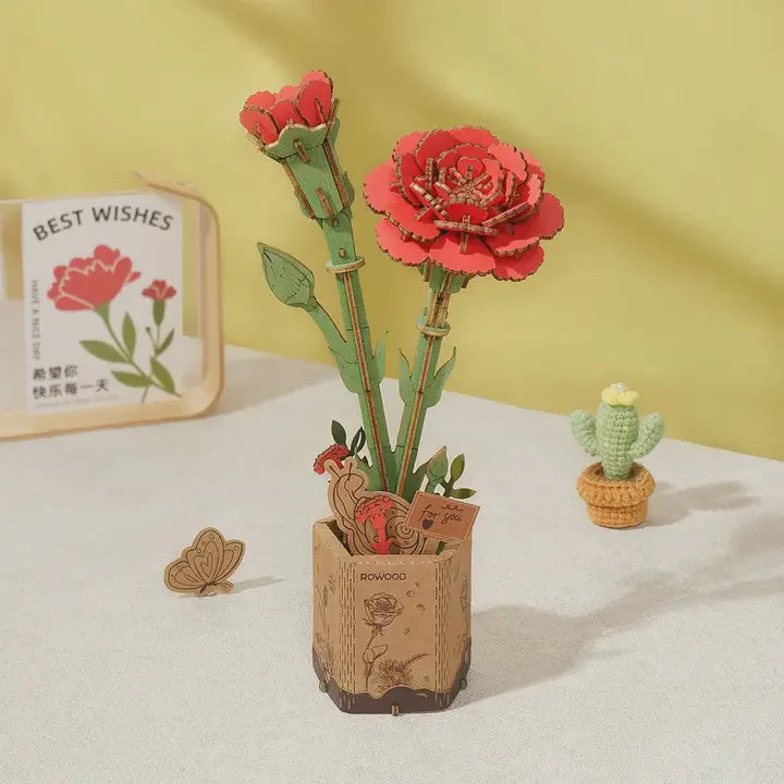 Rowood DIY Wooden Flower Red Carnation TW051