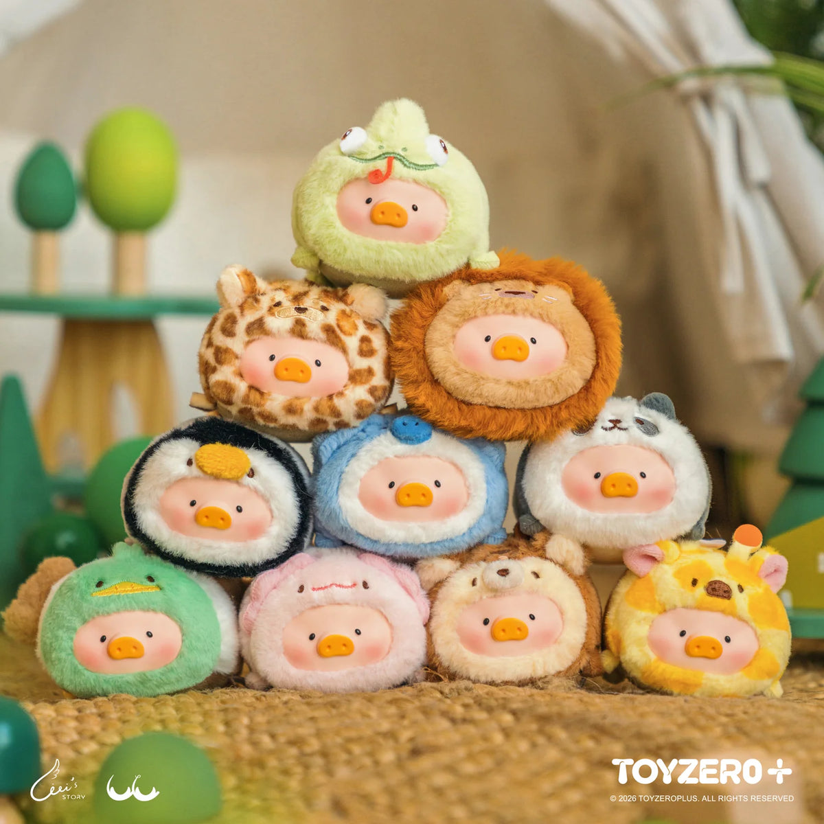 LuLu the Piggy Animal Party Vol. 2 - Stick together PVC Face Plush Keychain (Blind Box)