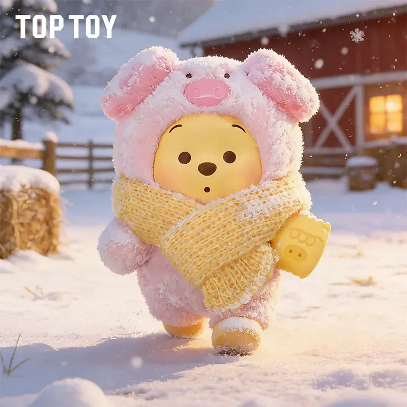 Disney Winnie the Pooh Happy Farm Series Figure Plush Keychain Blind Box