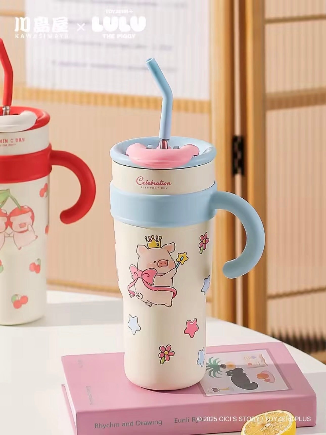 Kawashimaya – Lulu the Piggy Princess Insulated Tumbler (Princess Blue)