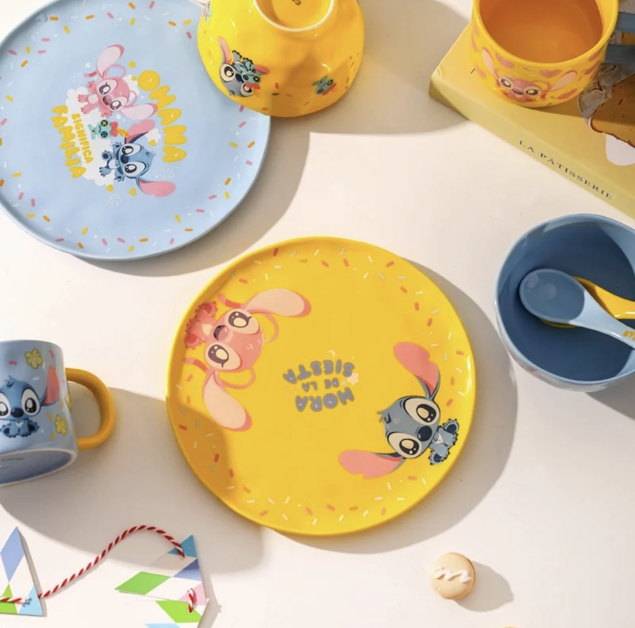 Kawashimaya × Disney – Stitch Ceramic Plate - Yellow Color