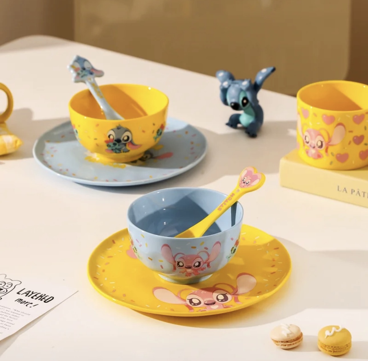 Kawashimaya × Disney – Stitch Ceramic Plate - Yellow Color