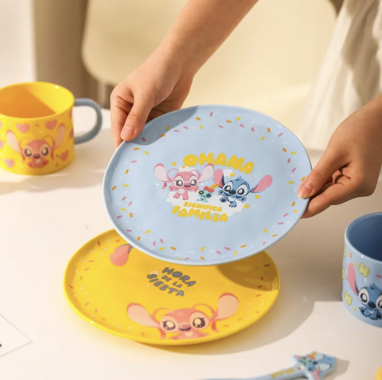Kawashimaya × Disney – Stitch Ceramic Plate - Yellow Color