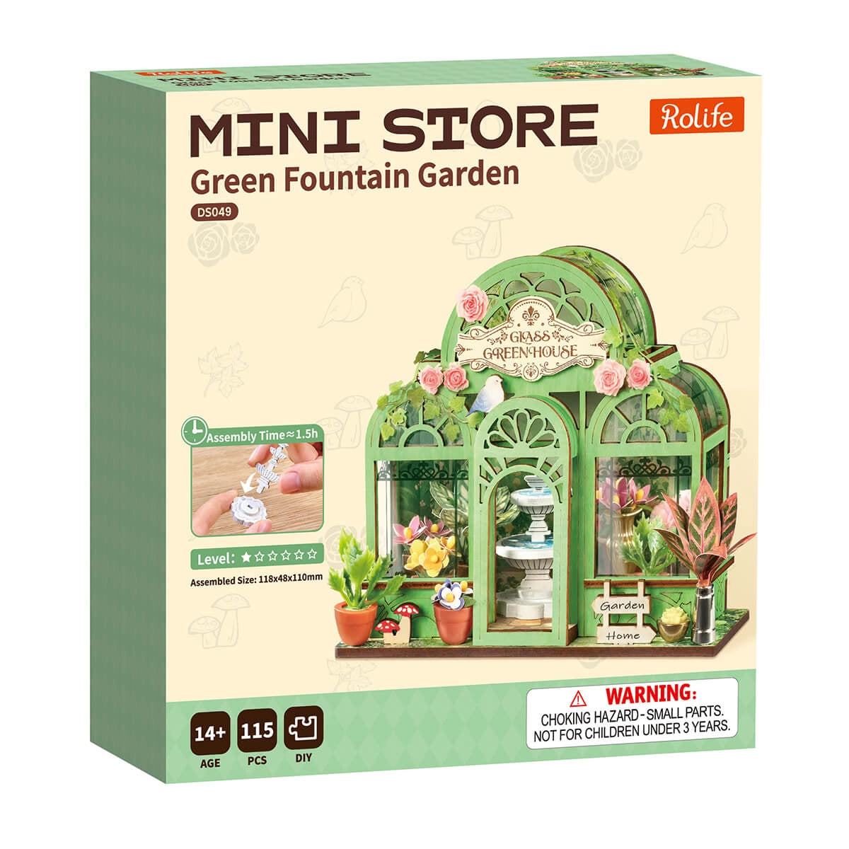 Rolife Green Fountain Garden DIY Miniature House Kit DS049