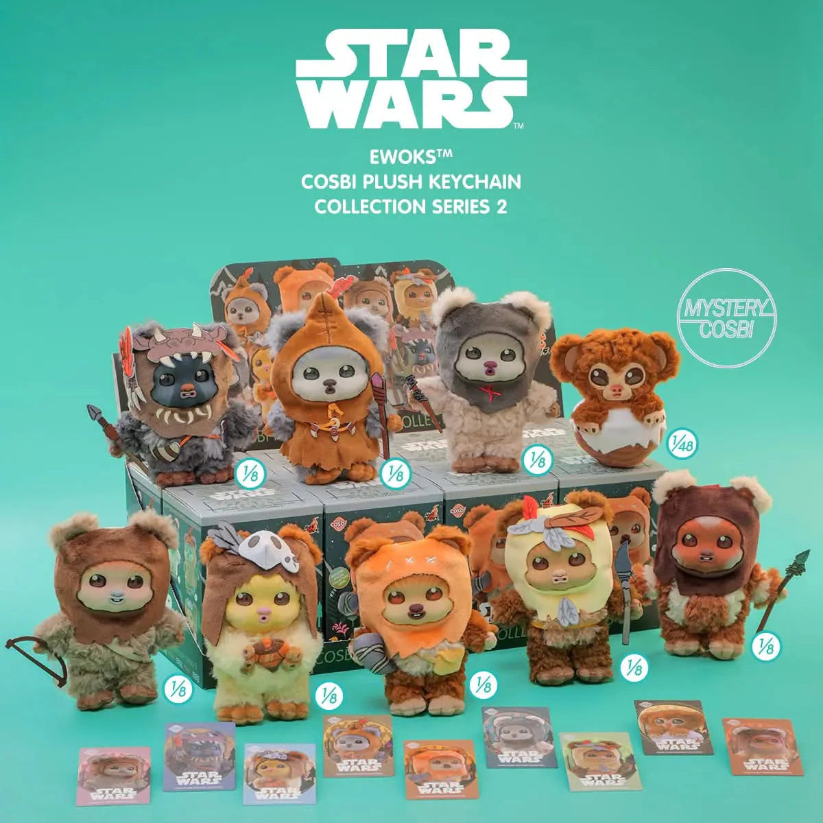 Star Wars Ewoks Cosbi Plush Keychain Collection Series 2