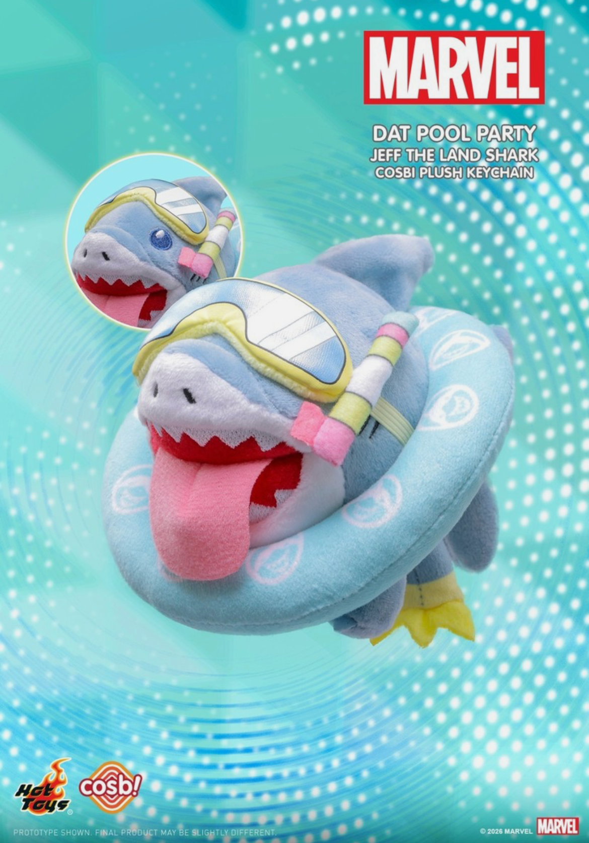 Jeff the Land Shark Cosbi Plush Keychain X Marvel
