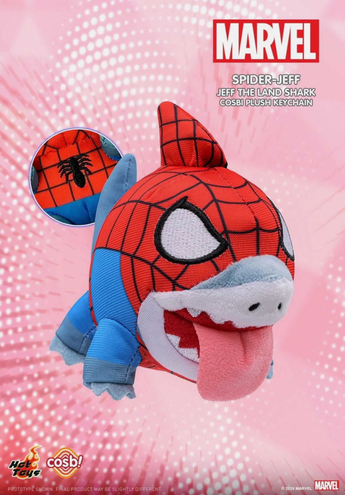 Jeff the Land Shark Cosbi Plush Keychain X Marvel