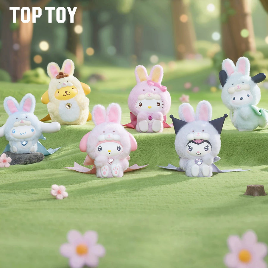 Top Toy Sanrio Family Diamond Bunny Series Figurine Blind Box