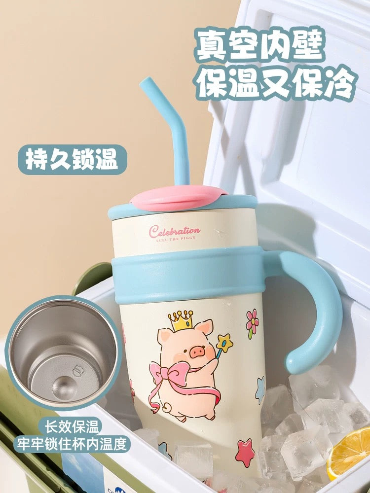 Kawashimaya – Lulu the Piggy Princess Insulated Tumbler (Princess Blue)