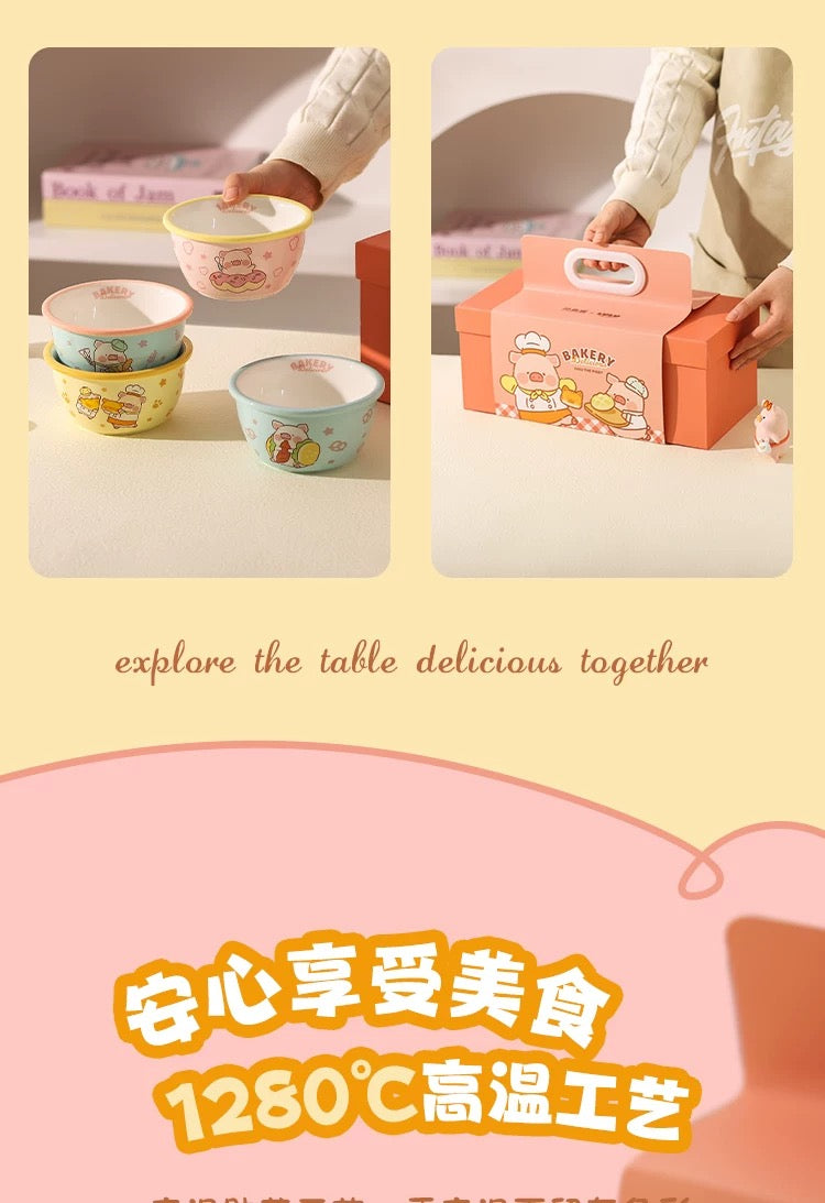 LuLu the Piggy – Ceramic Gift Box (Set of 4 Bowls)