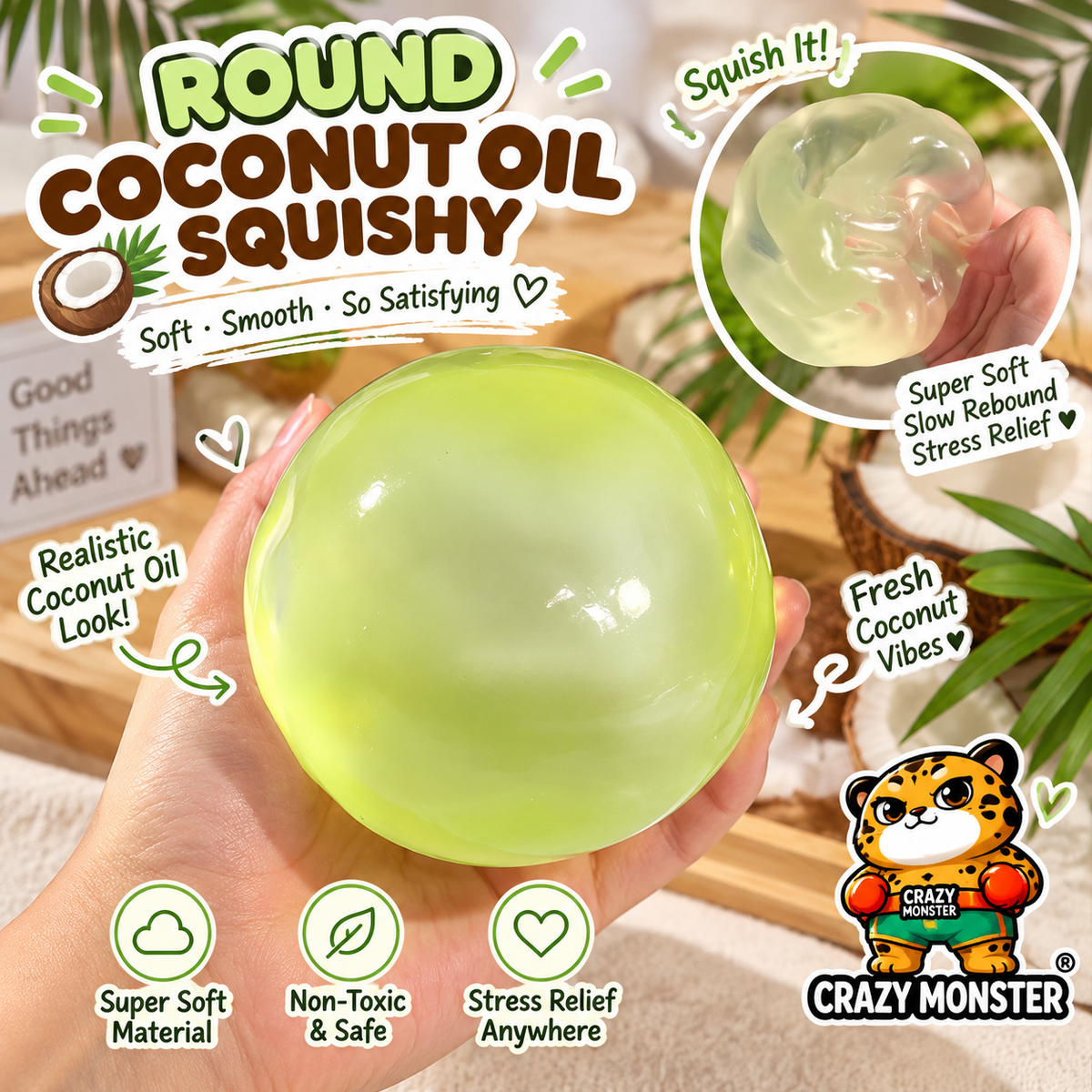 Round Coconut Oil Squishy