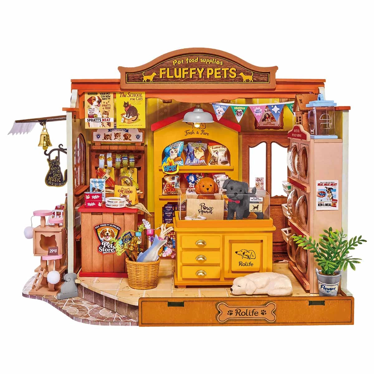 Rolife Fluffy Friends Store DIY Miniature House Kit DG185