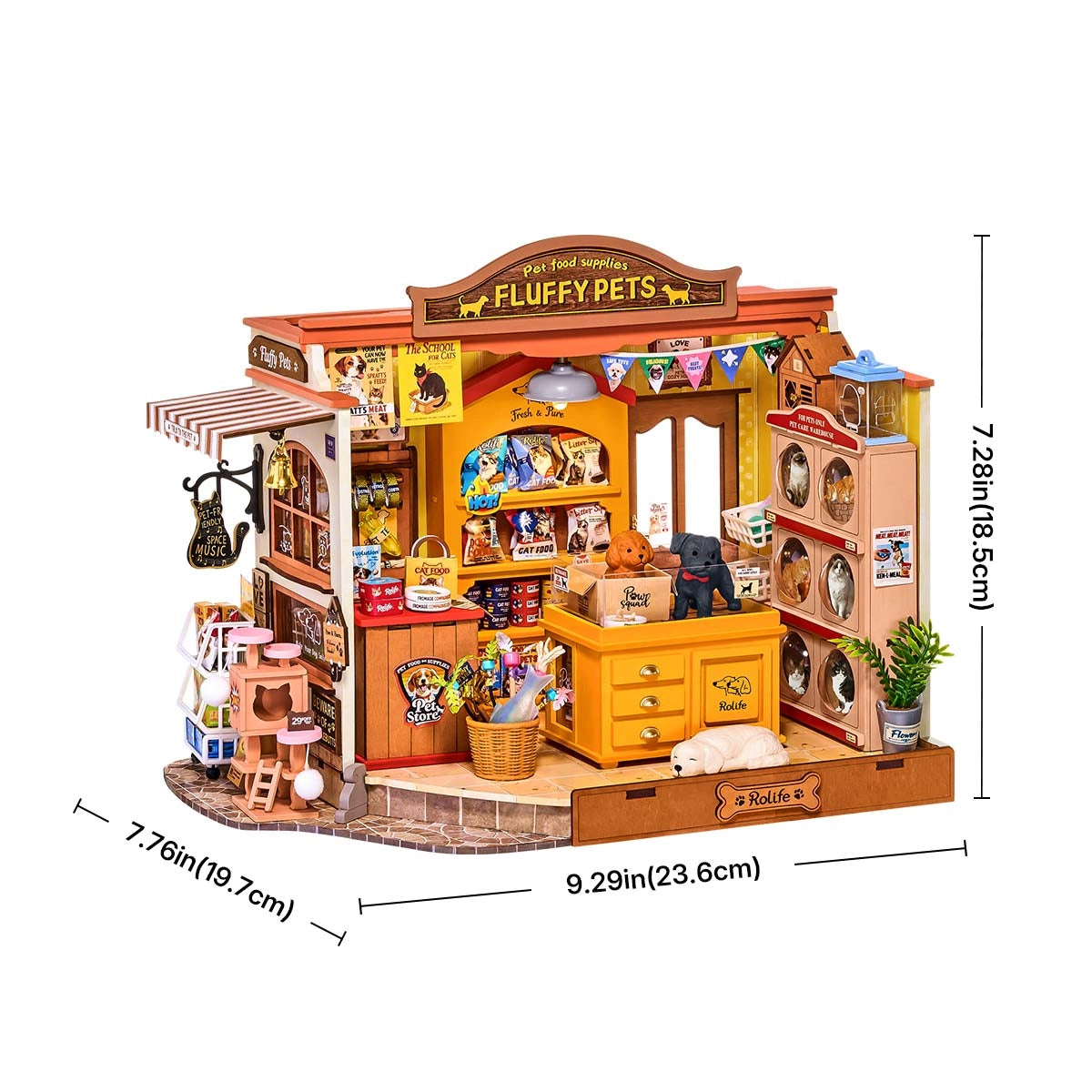 Rolife Fluffy Friends Store DIY Miniature House Kit DG185