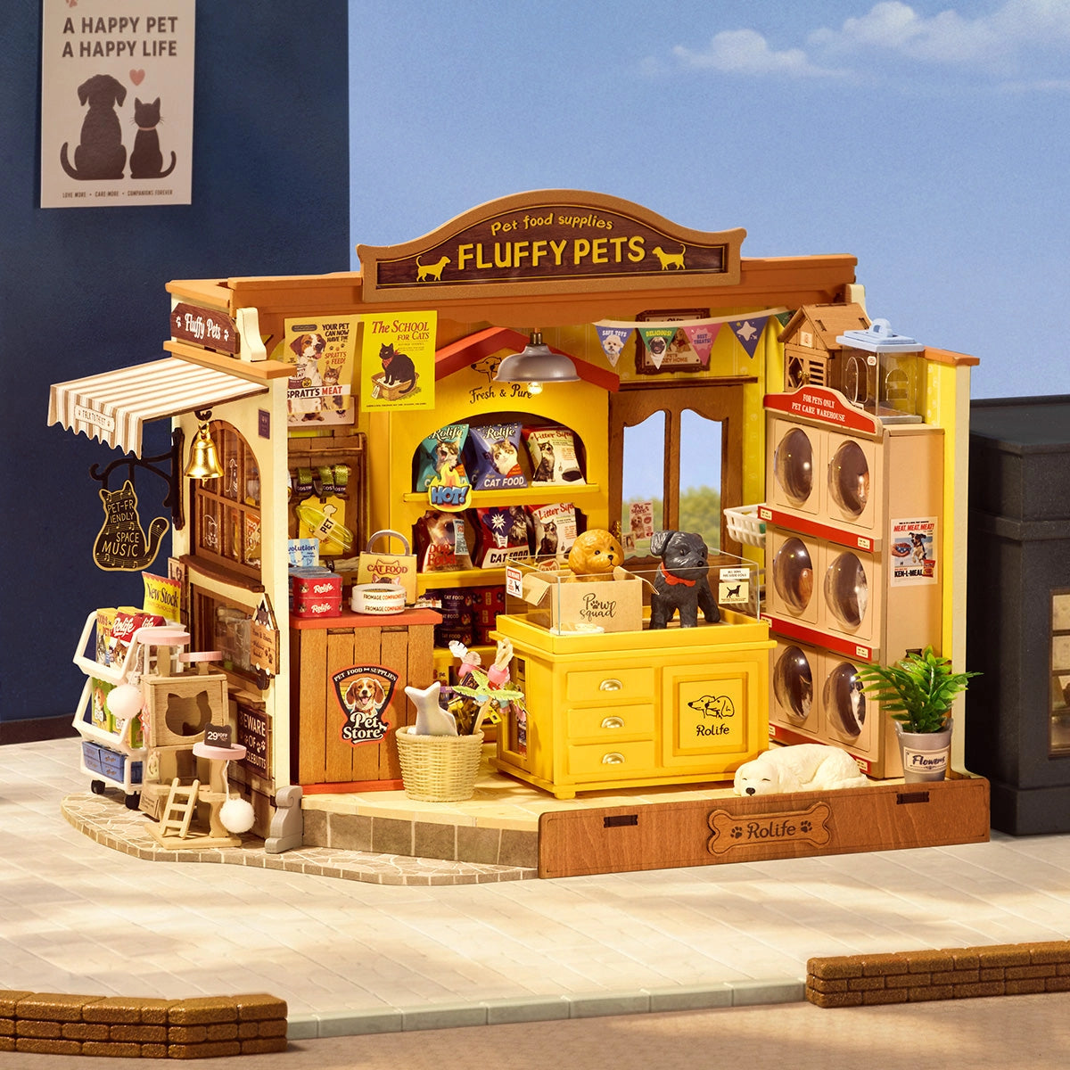 Rolife Fluffy Friends Store DIY Miniature House Kit DG185
