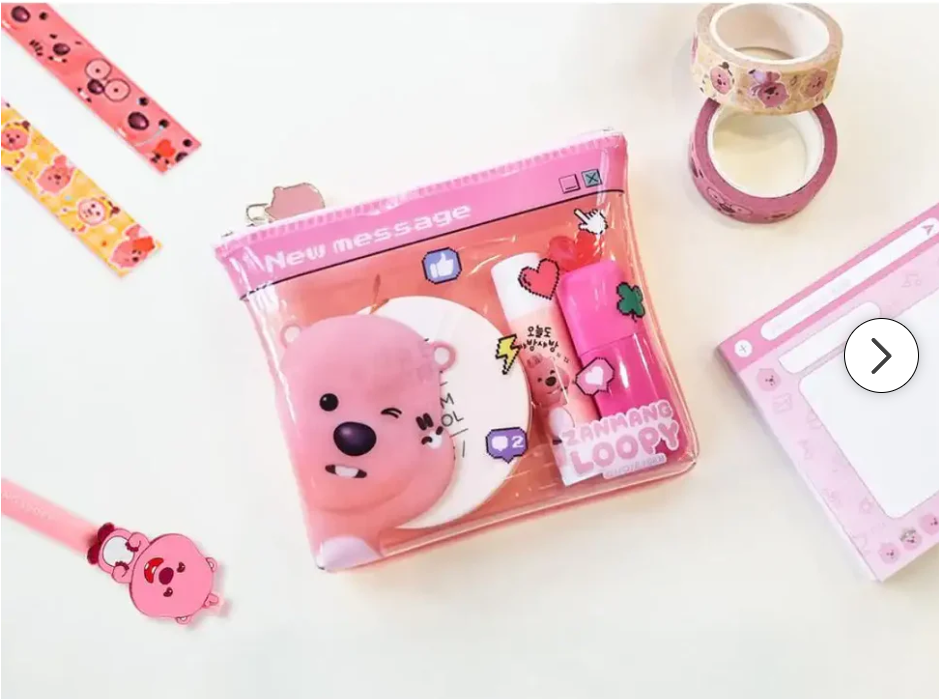 Kakao Friends x Zanmang Loopy - PVC Pouch & Note Set