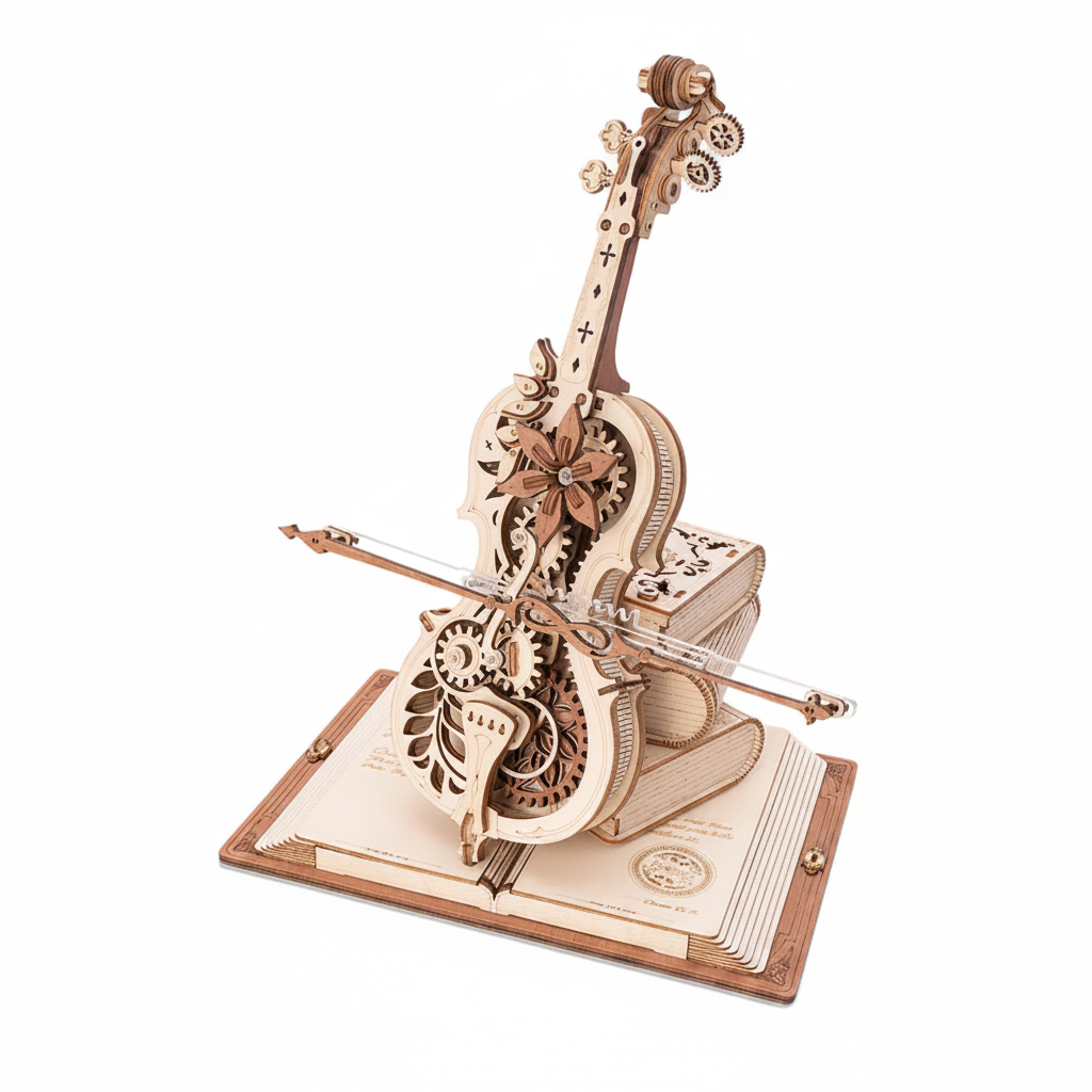 ROKR Magic Cello Mechanical Music Box 3D Wooden Puzzle AMK63