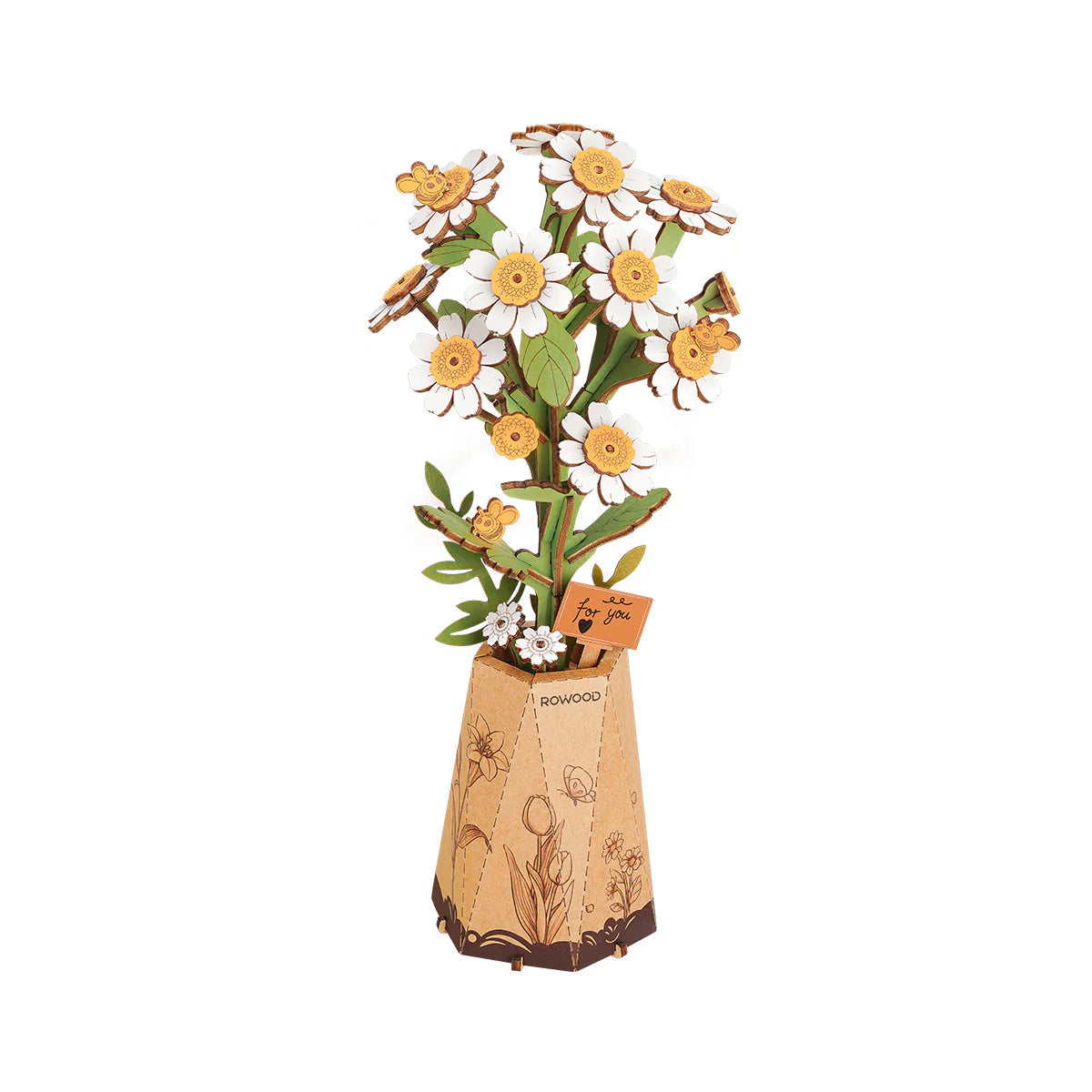 Rowood Chamomile DIY Wooden Flower 3D Puzzle TW061