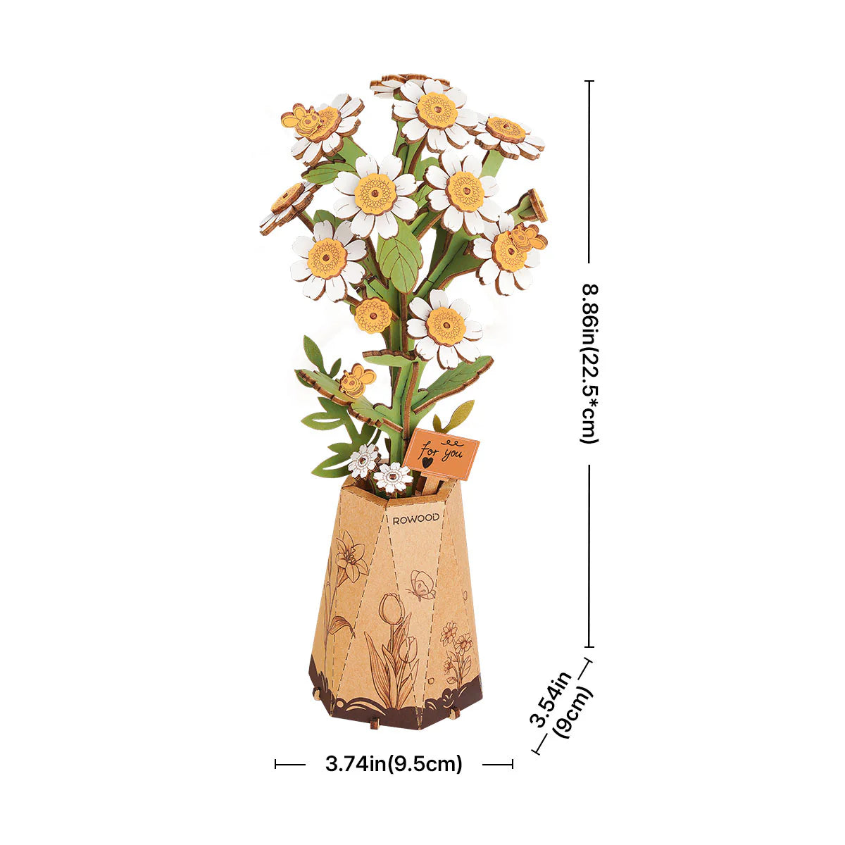 Rowood Chamomile DIY Wooden Flower 3D Puzzle TW061