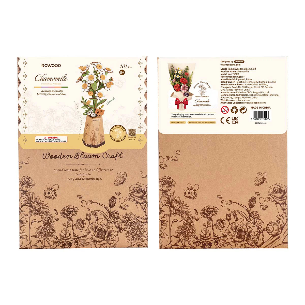 Rowood Chamomile DIY Wooden Flower 3D Puzzle TW061