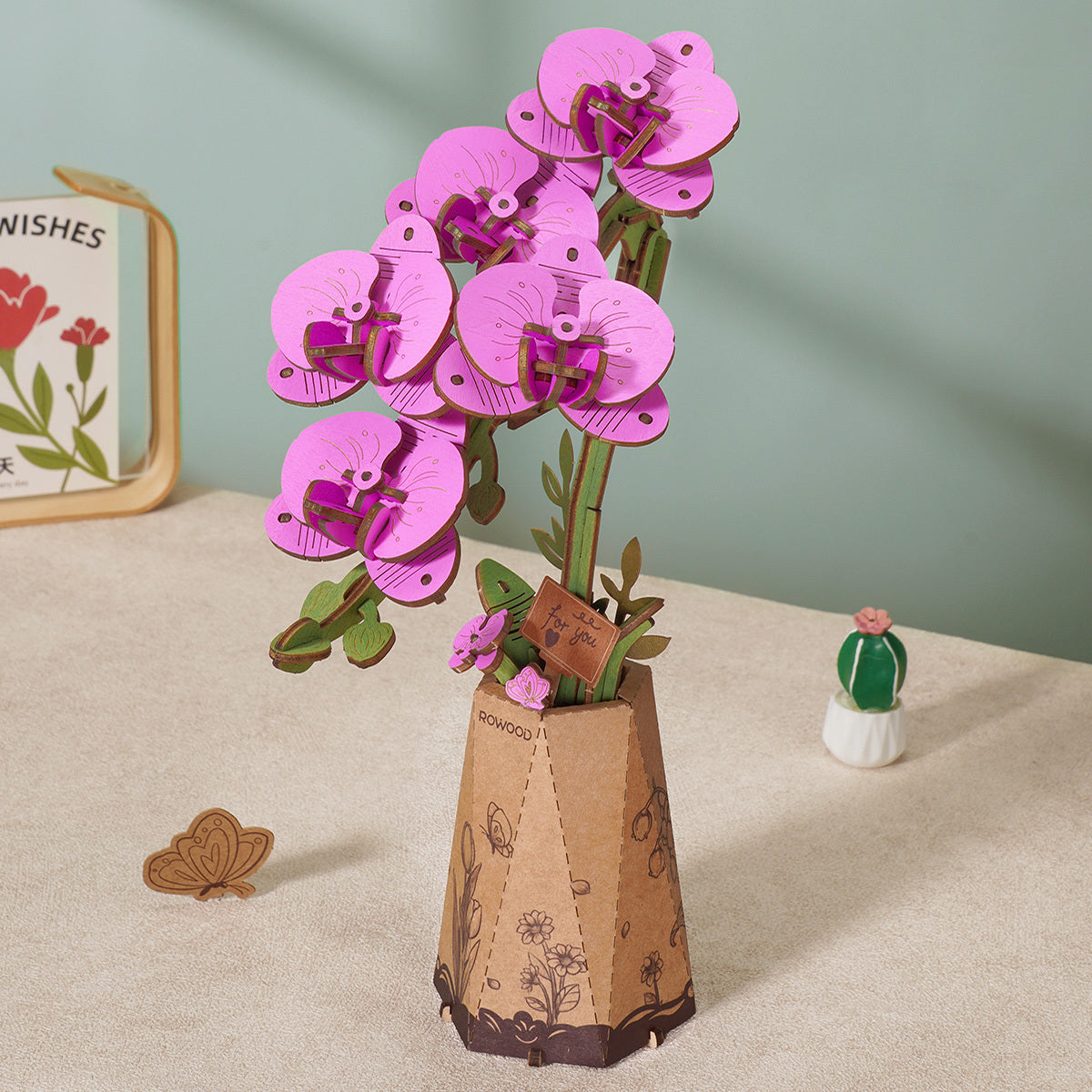 Rolife DIY Wooden Flower Purple Moth Orchid TW091