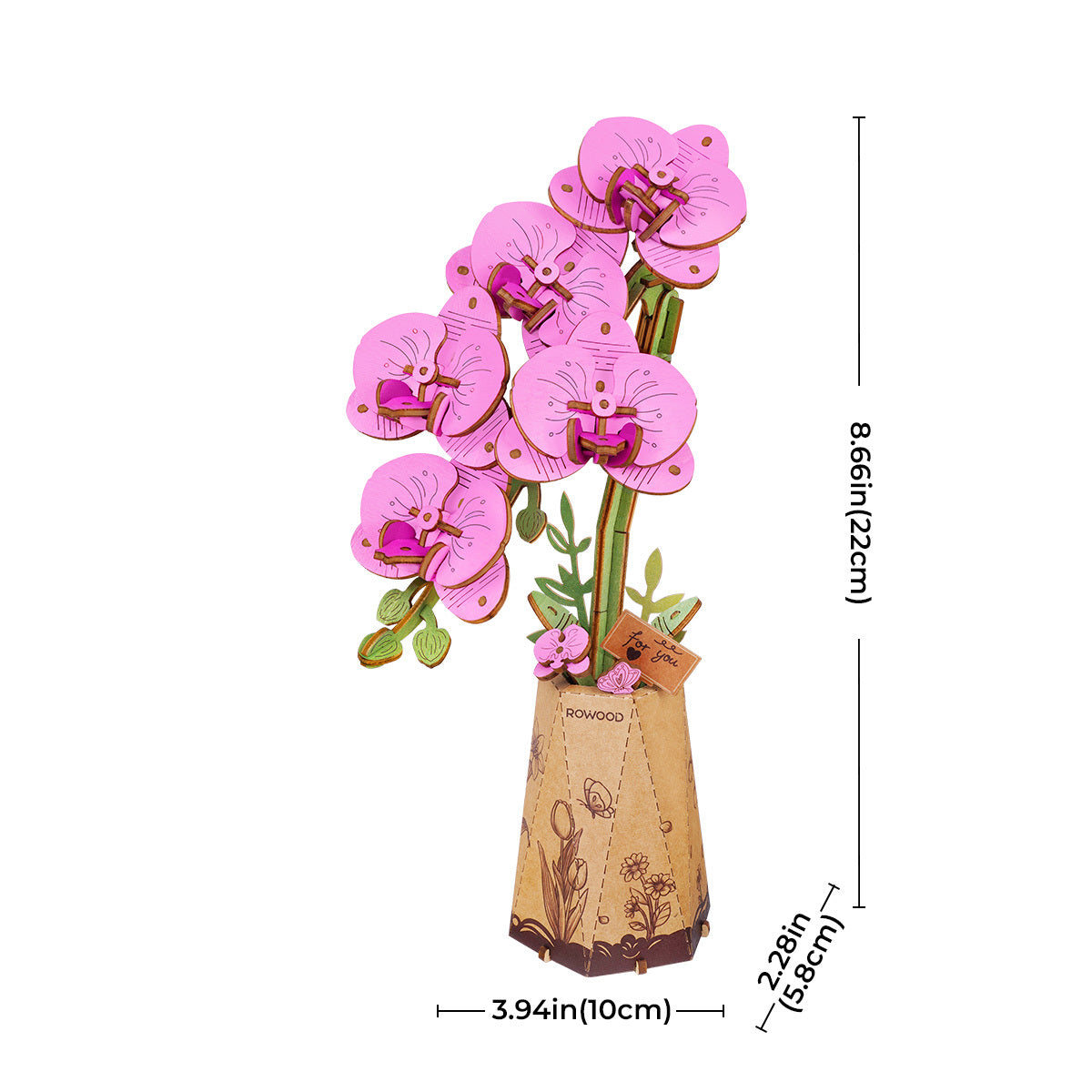 Rolife DIY Wooden Flower Purple Moth Orchid TW091
