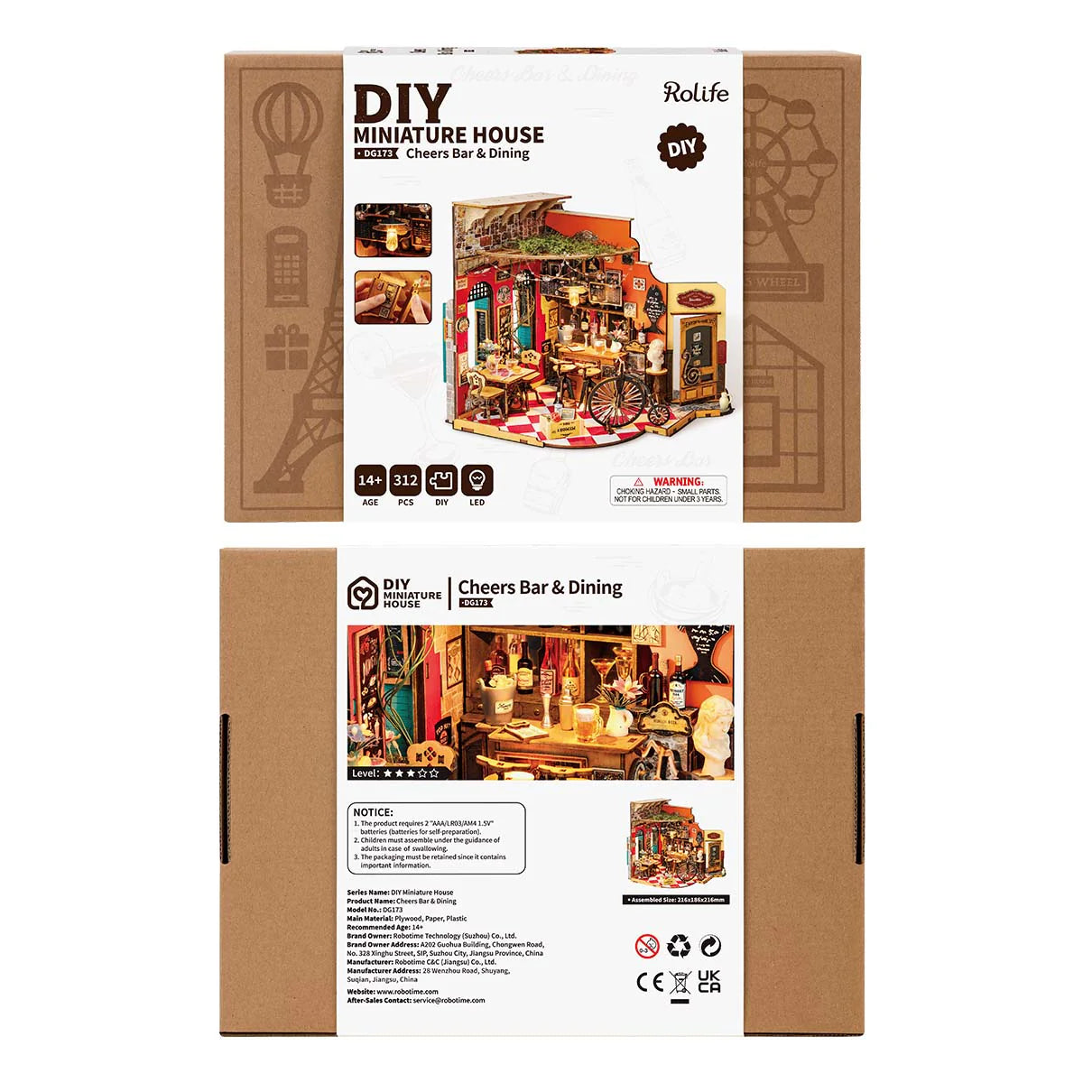 Rolife Cheers Bar & Dining DIY Miniature House DG173