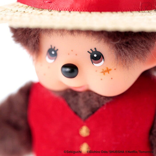 Japan Monchhichi × One Piece Plush Keychain - Monchhichi-kun & Luffy