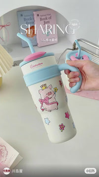 Kawashimaya – Lulu the Piggy Princess Insulated Tumbler (Princess Blue)